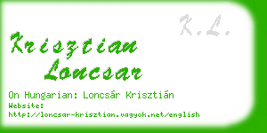 krisztian loncsar business card