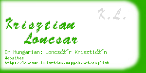 krisztian loncsar business card